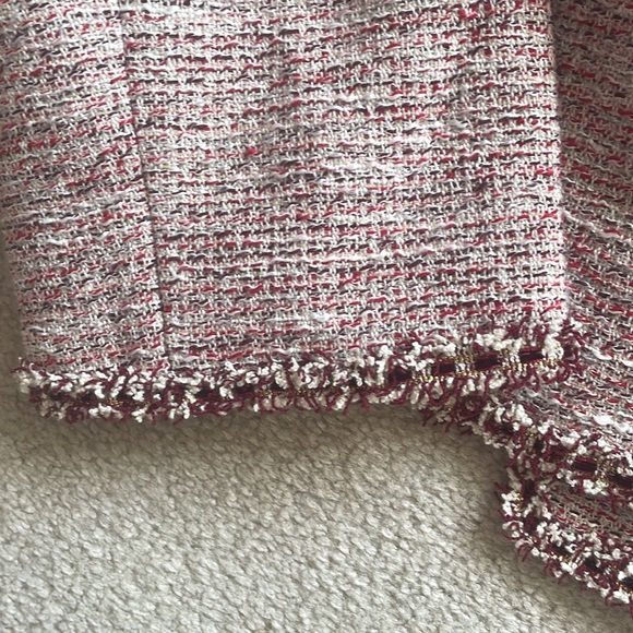 Vimly red tweed gold glitter trim jacket - Picture 5 of 7